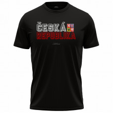 Bavlněné tričko Česko 2304 - černá