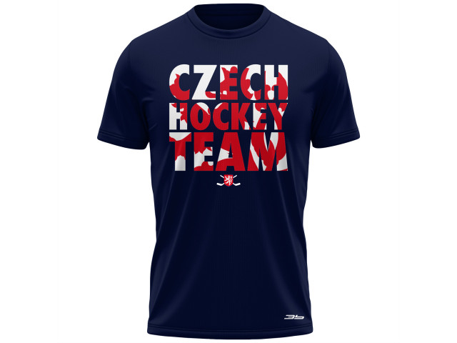 Bavlněné tričko Česko 2407 - modrá-tmavě modrá