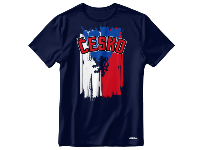 Bavlněné tričko Česko 2415 - modrá-tmavě modrá