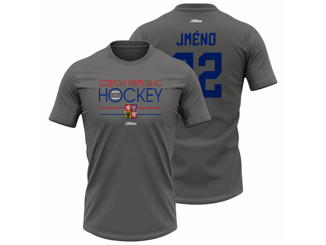 Bavlněné tričko Česko 2202 - tmavě šedá