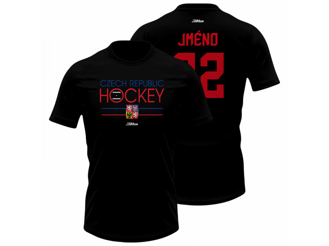 Bavlněné tričko Česko 2202 - černá