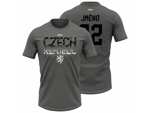 Bavlněné tričko Česko 2205 - tmavě šedá