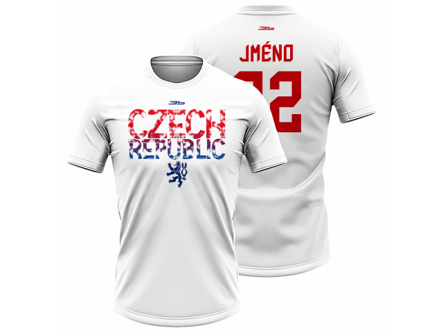 Bavlněné tričko Česko 2205 - bílá