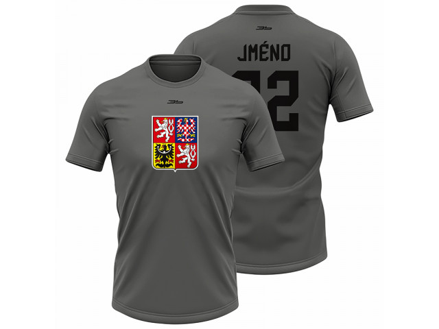 Bavlněné tričko Česko 2200 - tmavě šedá