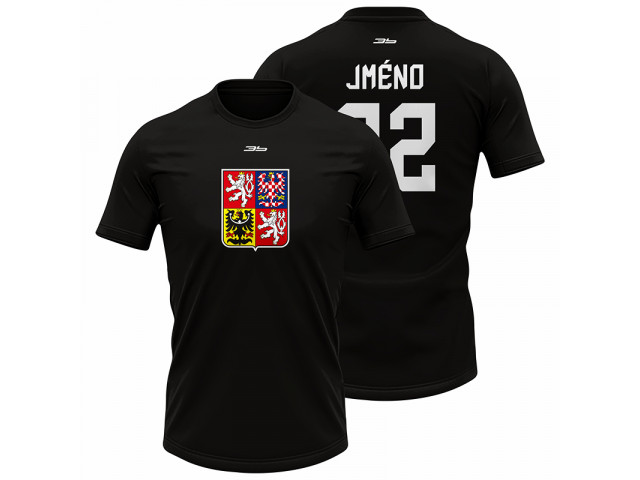 Bavlněné tričko Česko 2200 - černá