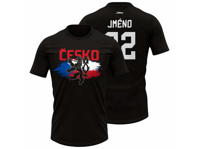 Bavlněné tričko Česko 2207 - černá