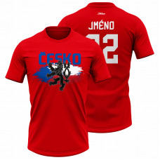 Bavlněné tričko Česko 2207 - červená