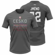 Bavlněné tričko Česko 2208 - tmavě šedá