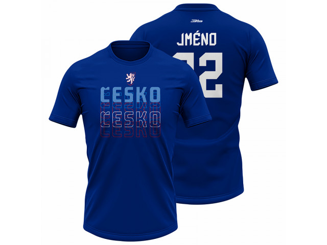 Bavlněné tričko Česko 2208 - královská modř