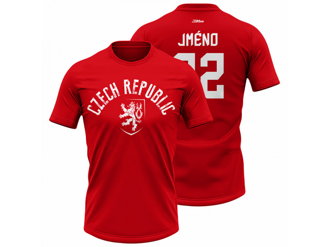 Bavlněné tričko Česko 2215 - červená