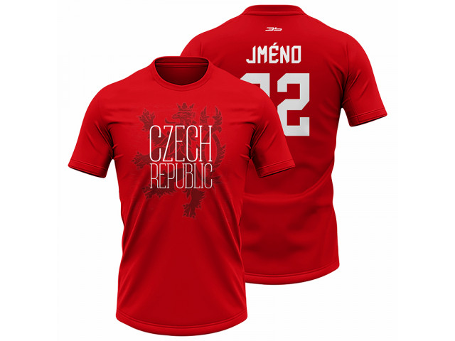 Bavlněné tričko Česko 2224 - červená