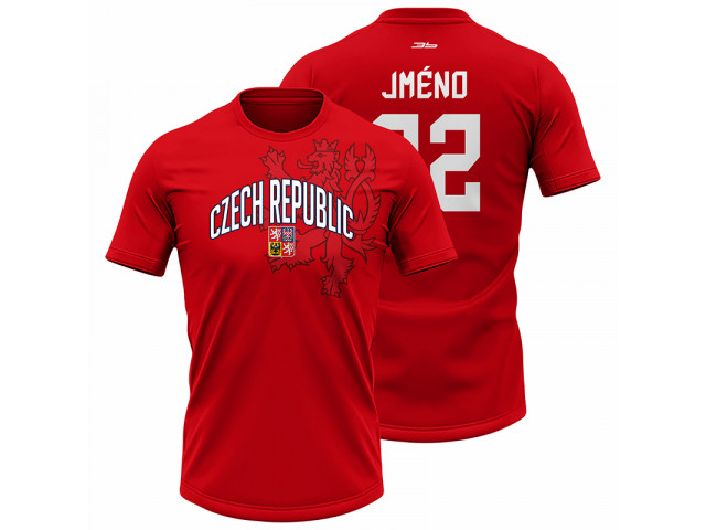Bavlněné tričko Česko 2228 - červená