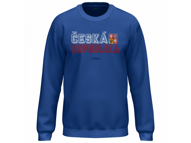 Bavlněná mikina bez kapuce Česko 2305 - královská modř