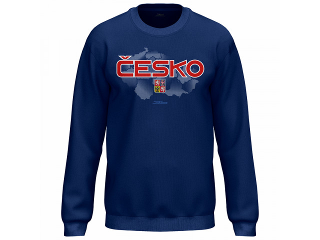 Bavlněná mikina bez kapuce Česko 2305