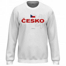 Bavlněná mikina bez kapuce Česko 2310 - bílá