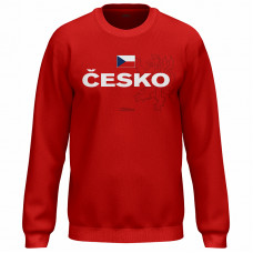 Bavlněná mikina bez kapuce Česko 2310 - červená