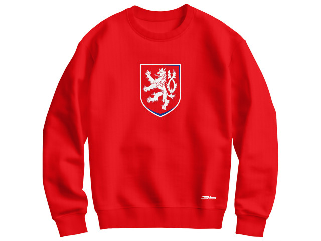 Bavlněná mikina bez kapuce Česko 2402 - červená