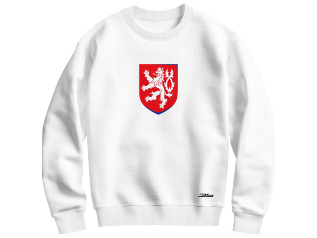 Bavlněná mikina bez kapuce Česko 2402 - bílá