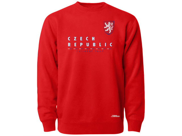 Bavlněná mikina bez kapuce Česko 2403 - červená