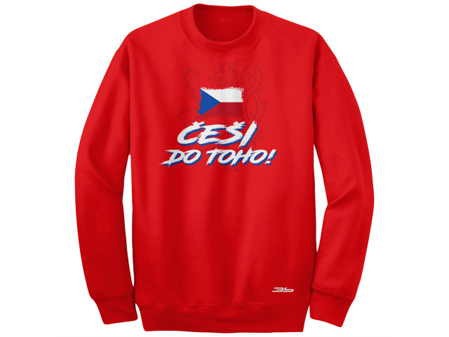 Bavlněná mikina bez kapuce Česko 2404 - červená