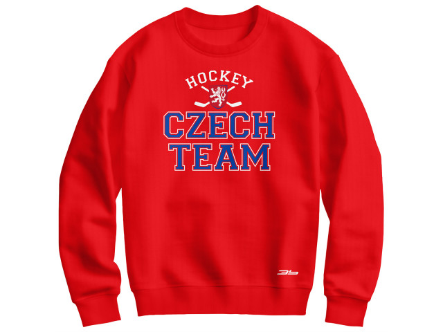 Bavlněná mikina bez kapuce Česko 2405 - červená