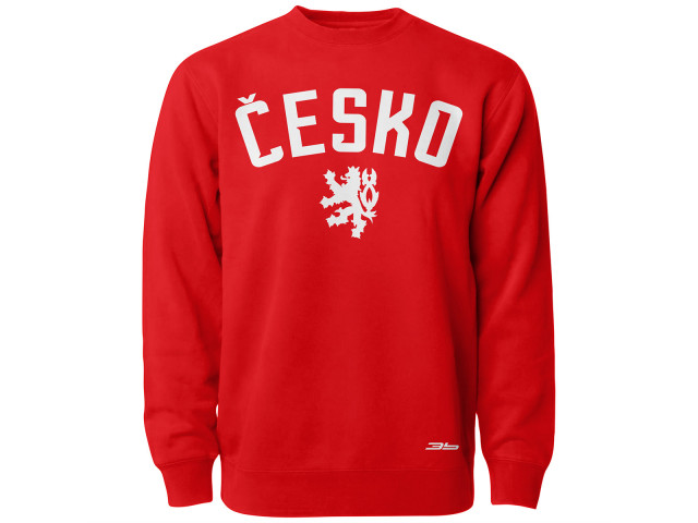 Bavlněná mikina bez kapuce Česko 2406 - červená