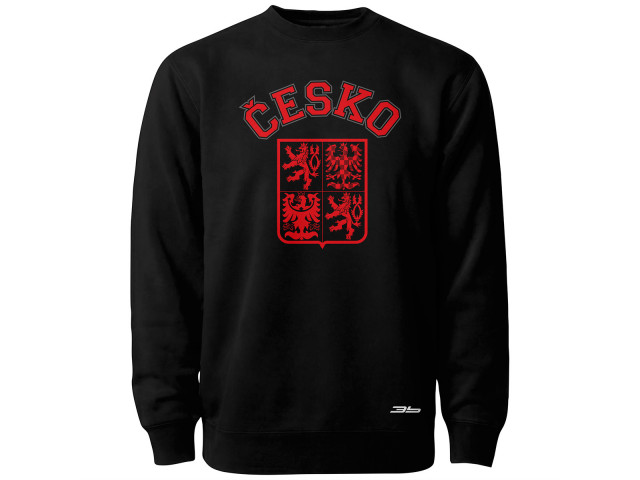 Bavlněná mikina bez kapuce Česko 2409