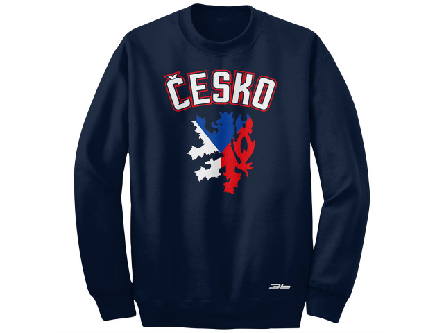 Bavlněná mikina bez kapuce Česko 2410