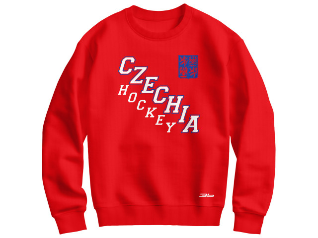 Bavlněná mikina bez kapuce Česko 2411 - červená