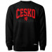 Bavlněná mikina bez kapuce Česko 2412 - černá