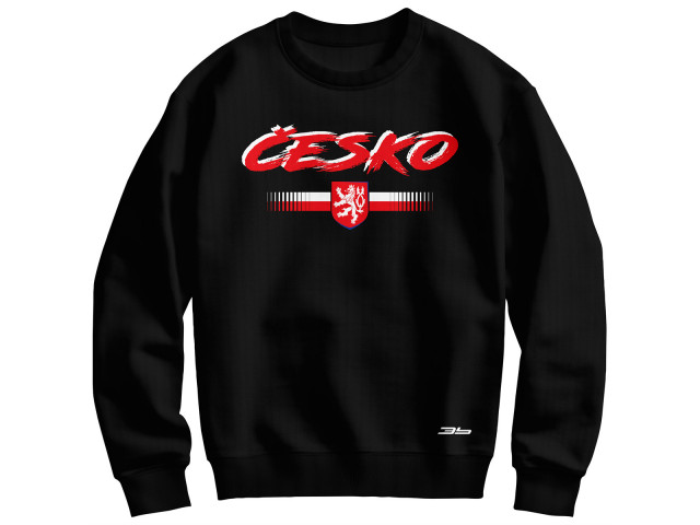 Bavlněná mikina bez kapuce Česko 2414