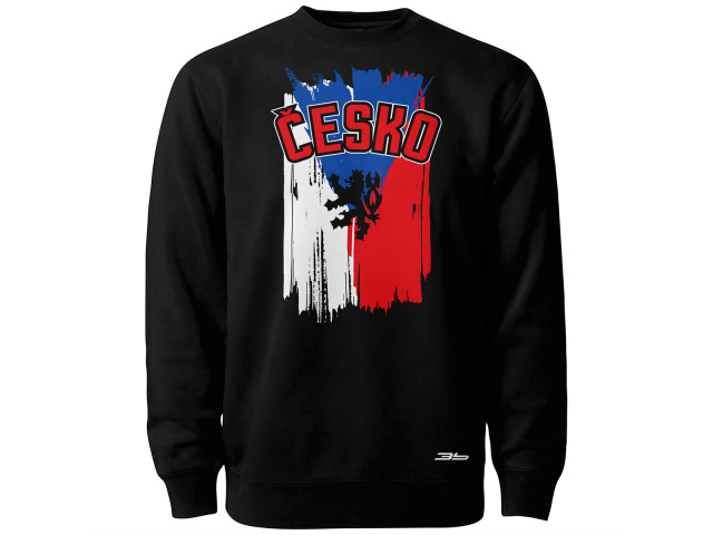 Bavlněná mikina bez kapuce Česko 2415