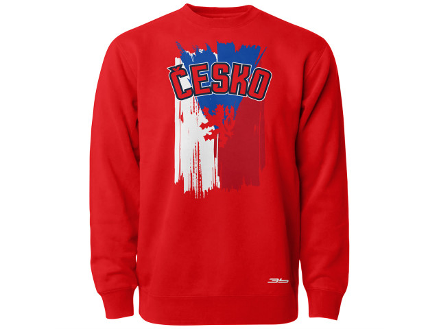 Bavlněná mikina bez kapuce Česko 2415 - červená