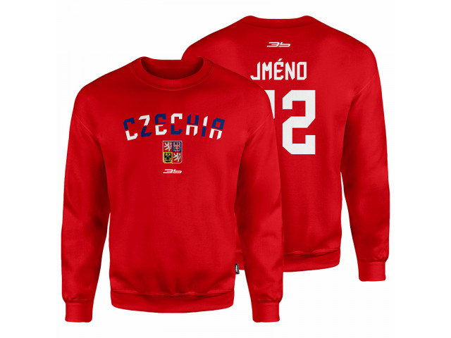 Bavlněná mikina bez kapuce Česko 2201 - červená