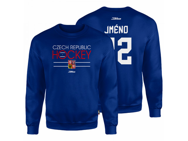 Bavlněná mikina bez kapuce Česko 2202 - modrá-tmavě modrá