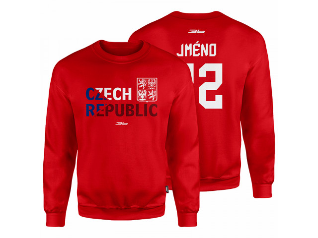 Bavlněná mikina bez kapuce Česko 2203