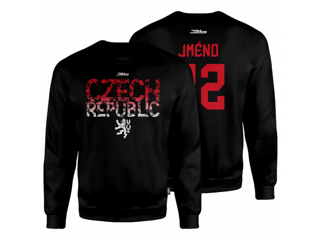 Bavlněná mikina bez kapuce Česko 2204