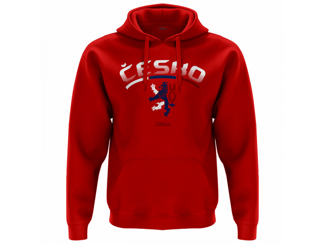 Bavlněná mikina s kapucí Česko 2303 - červená