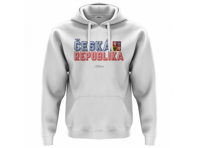 Bavlněná mikina s kapucí Česko 2304 - bílá