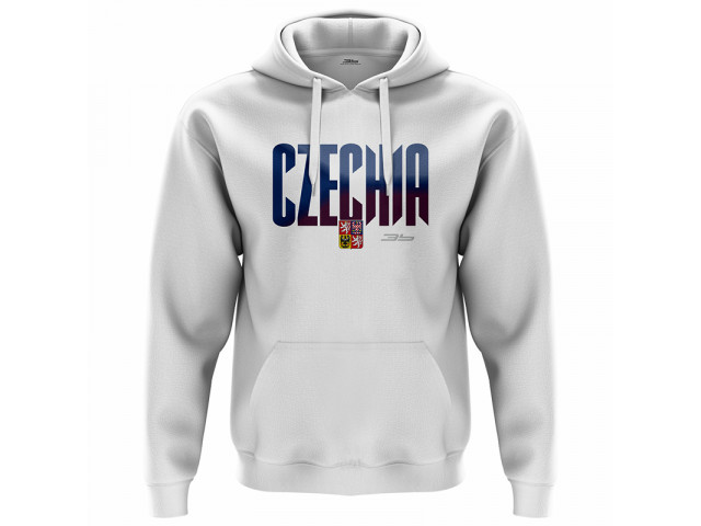 Bavlněná mikina s kapucí Česko 2306 - bílá