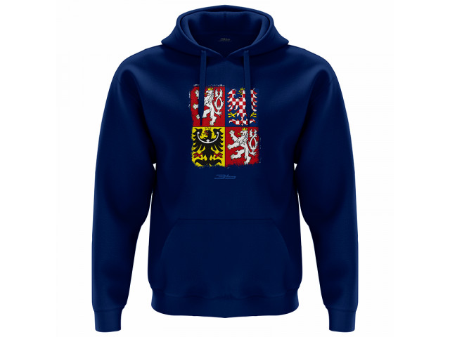 Bavlněná mikina s kapucí Česko 2308 - modrá-tmavě modrá