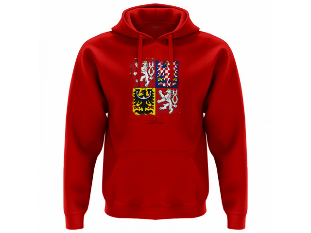 Bavlněná mikina s kapucí Česko 2308 - červená