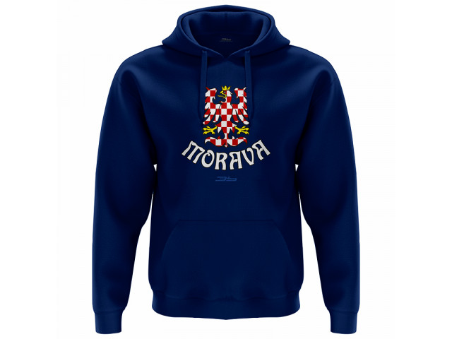 Bavlněná mikina s kapucí Česko 2302 - modrá-tmavě modrá