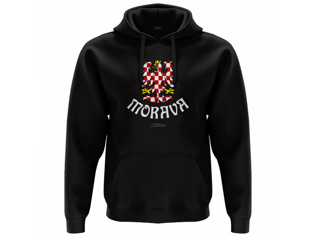 Bavlněná mikina s kapucí Česko 2302 - černá