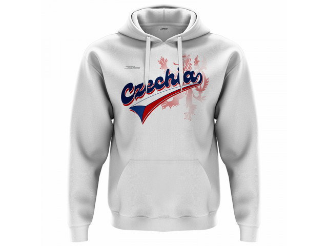 Bavlněná mikina s kapucí Česko 2309 - bílá