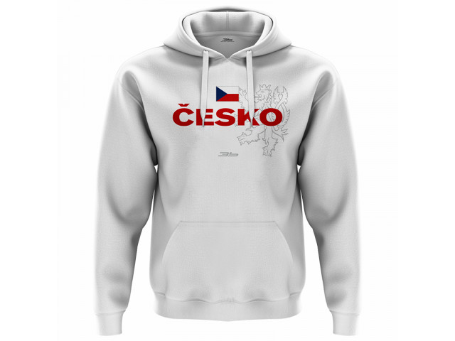 Bavlněná mikina s kapucí Česko 2310 - bílá