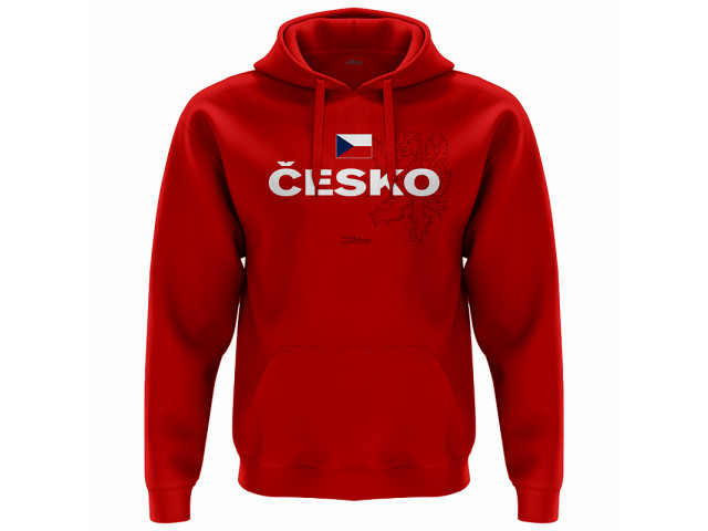 Bavlněná mikina s kapucí Česko 2310 - červená