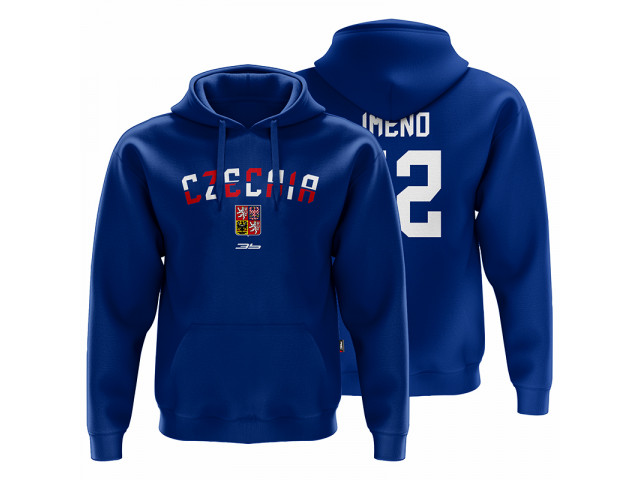 Bavlněná mikina s kapucí Česko 2201 - modrá-tmavě modrá