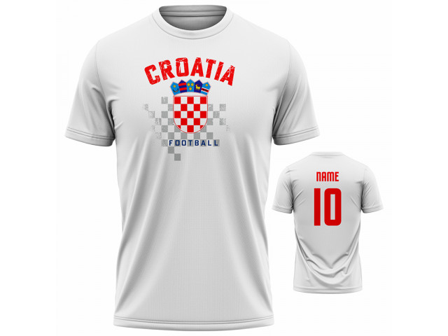 Bavlněné tričko Chorvatsko 2203 - bílá