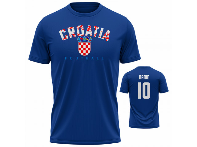 Bavlněné tričko Chorvatsko 2204 - modrá